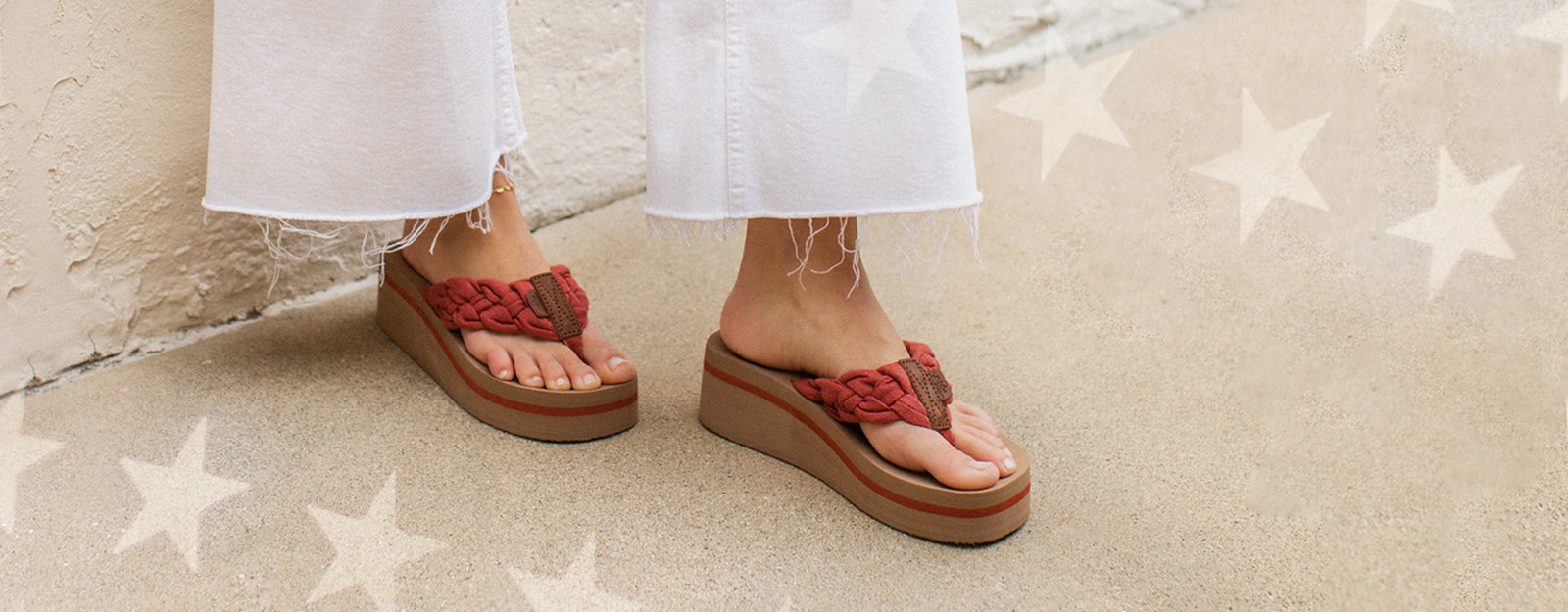 Red, White, Blue & Cute Flip Flops, Sandals, Wedges & more | Yellow Box ...