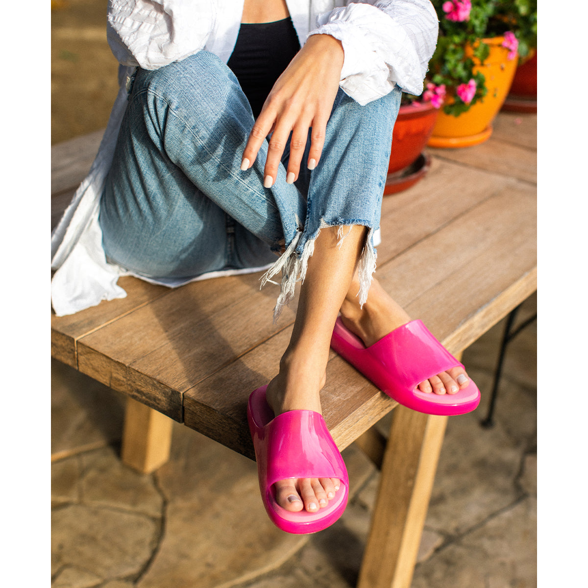 Flip Flop Spring in Pink/Yellow – Melissa Shoes