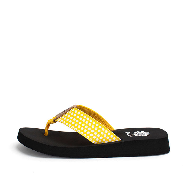 Yellow Box Black Polka Dot Flip Flops Sandals Slides Thongs Shoes