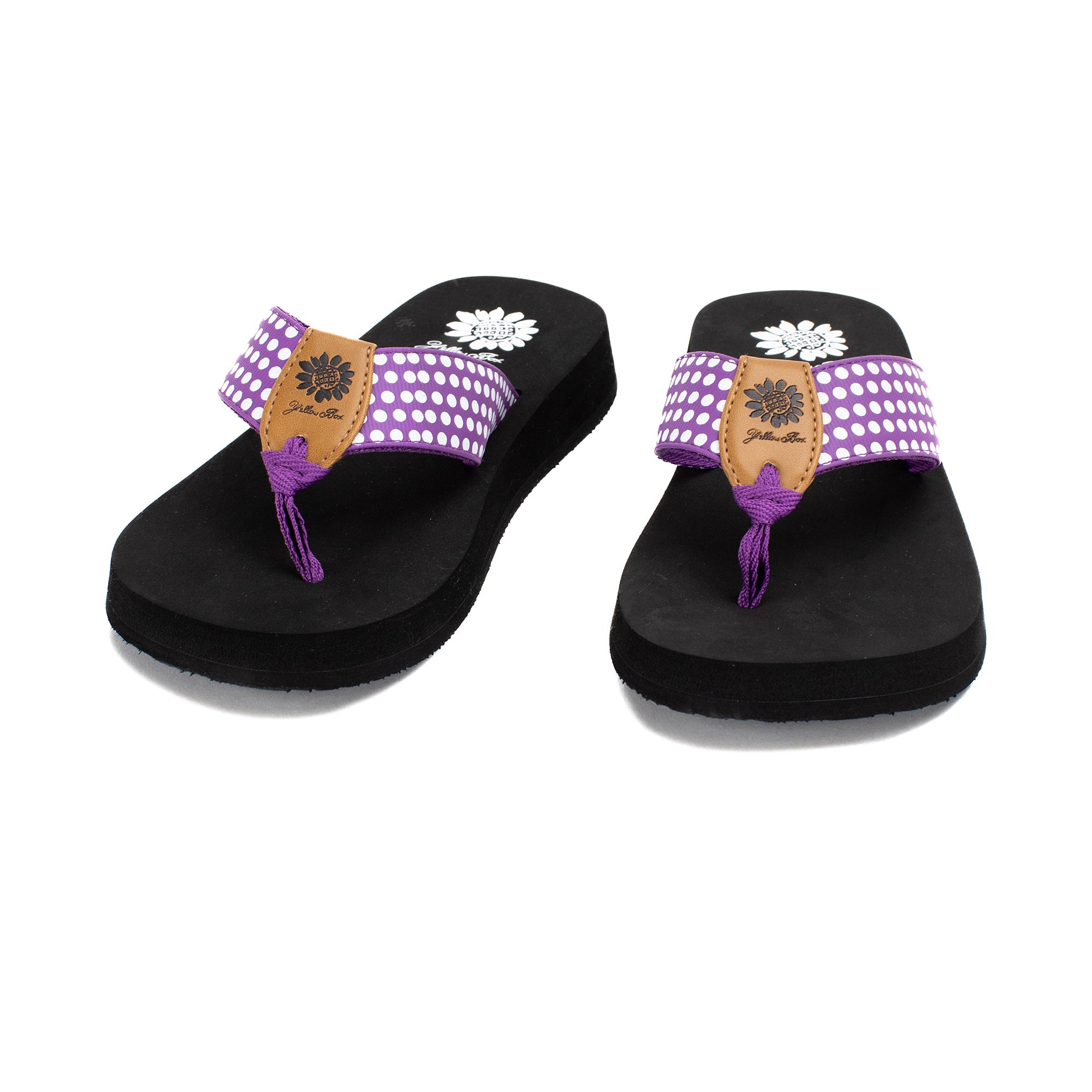Yellow Box Womens Plains Navy/Orange Polka Dot Flip Flop Sandals Size 8.5